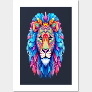 Lion Mandala Animal Ilustration Posters and Art